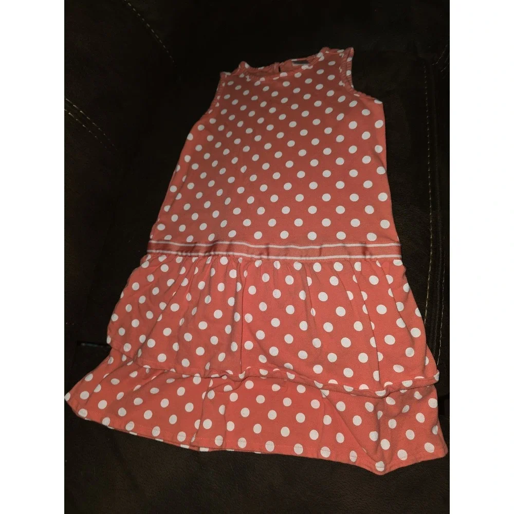 Gymboree preppy peach polka dot dress size 7